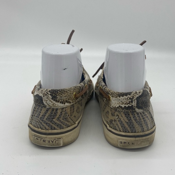 Sperry Leopard Print Clear Sequin Classic Boat Shoes - Picture 3 of 10